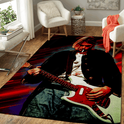 Kurt Cobain Music Light Art For Fans Area Rug Living Room Carpet Rug Regtangle Carpet Floor Decor Home Decor V11220