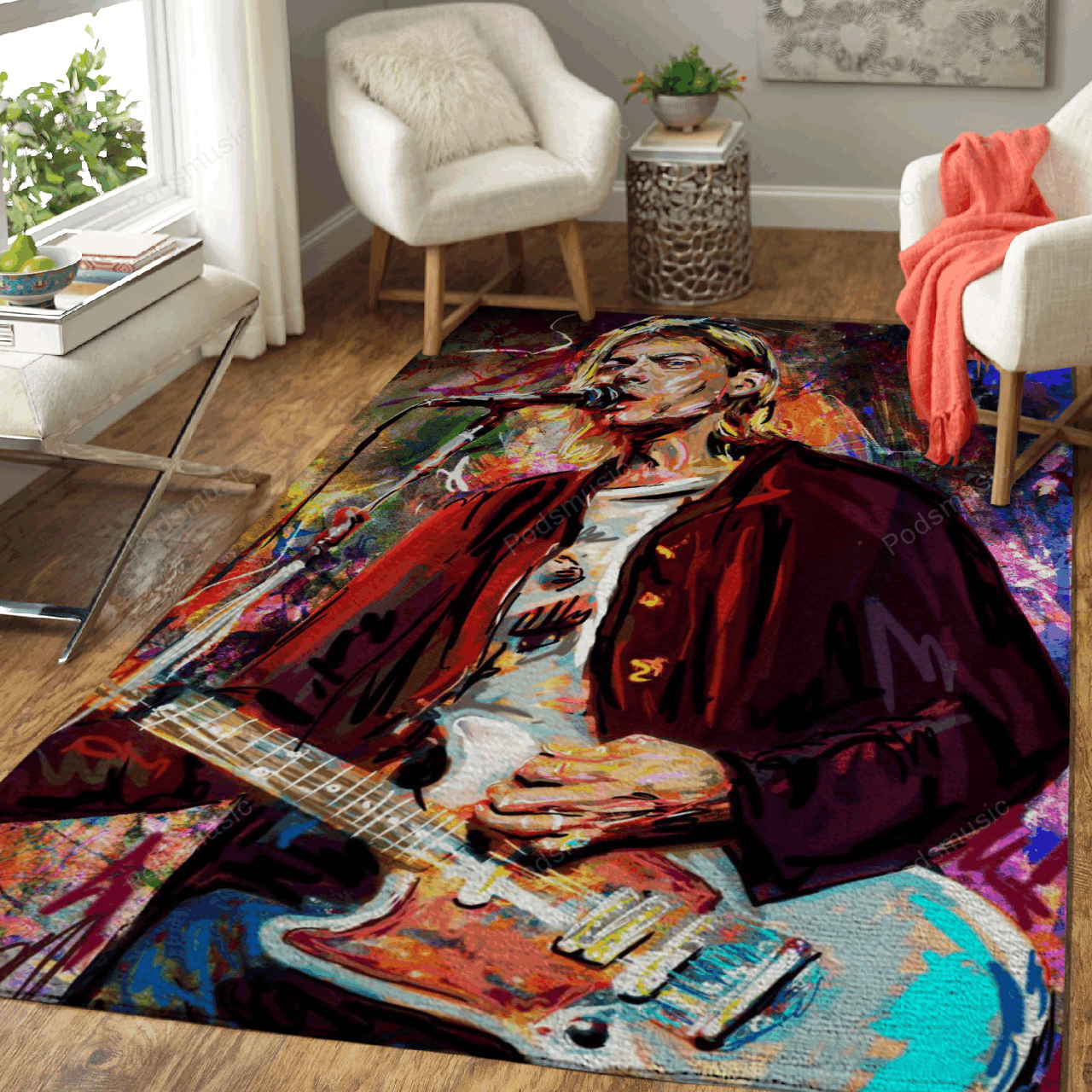 Kurt Cobain Nirvana Art Music Art For Fans Area Rug Living Room Carpet Rug Regtangle Carpet Floor Decor Home Decor