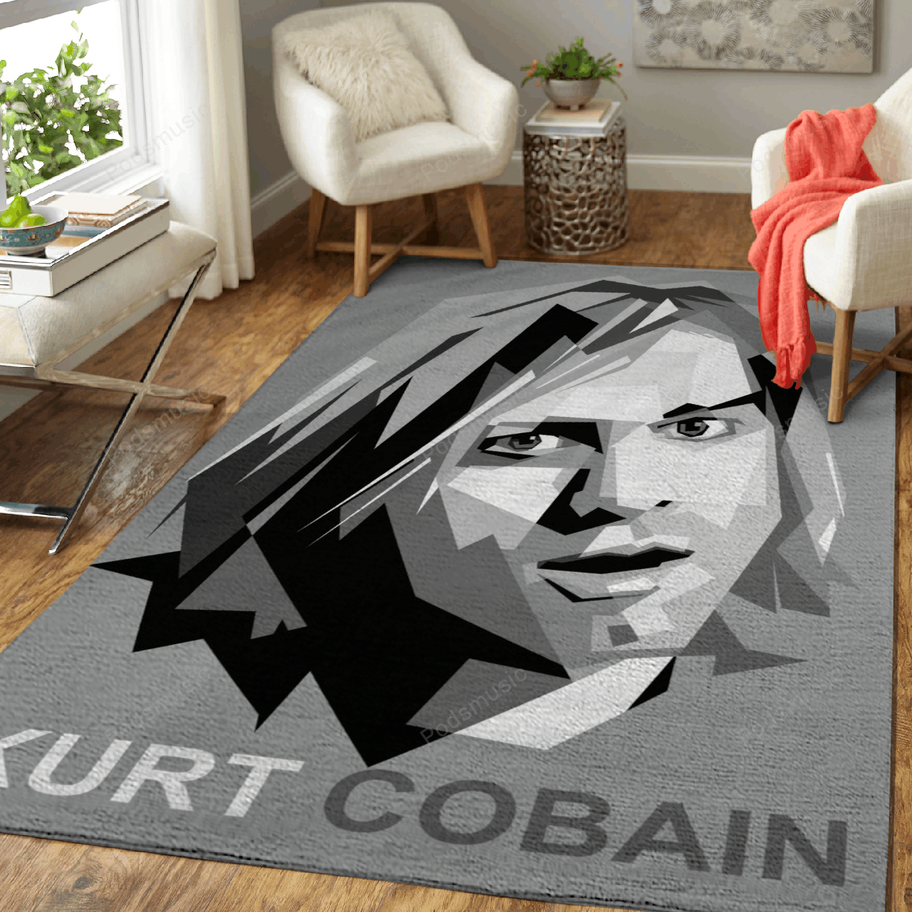 Kurt Cobain Nirvana Music Art For Fans Area Rug Living Room Carpet Rug Regtangle Carpet Floor Decor Home Decor