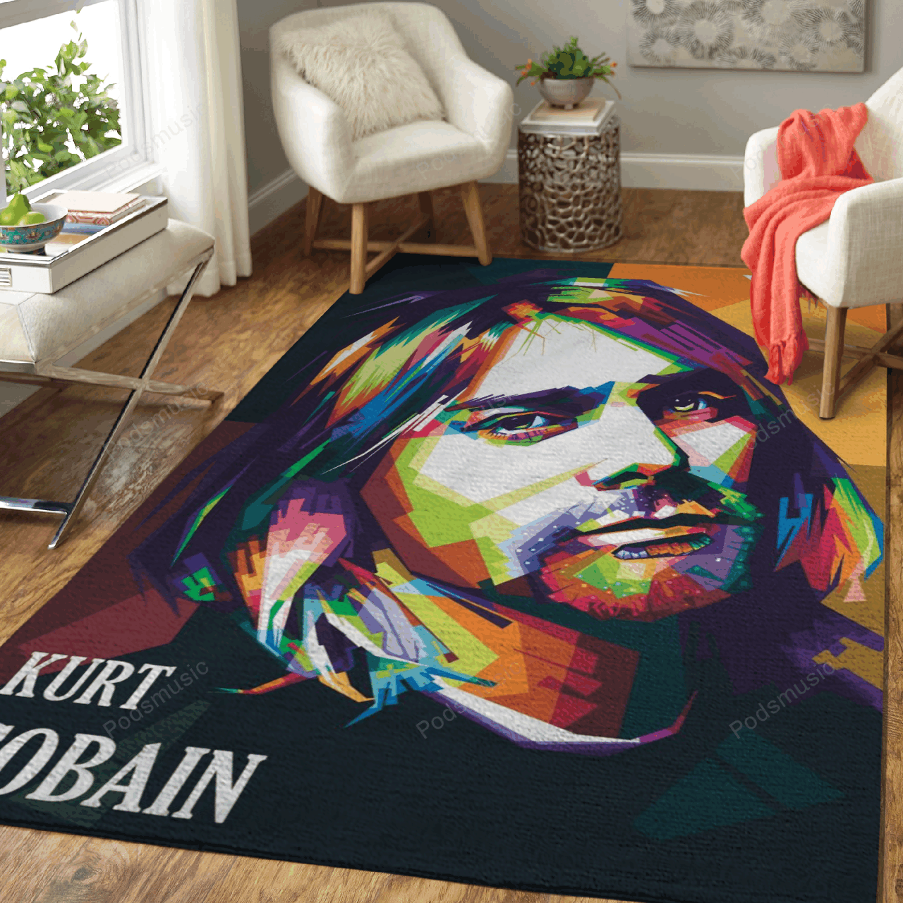 Kurt Cobain Pop Art Music Art For Fans Area Rug Living Room Carpet Rug Regtangle Carpet Floor Decor Home Decor
