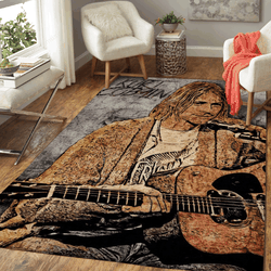Kurt Cobain Wall Paint Music Wall Art For Fans Area Rug Living Room Carpet Rug Regtangle Carpet Floor Decor Home Decor