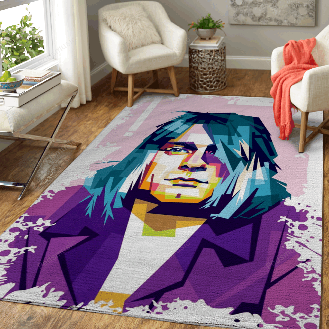 Kurt Cobain Wpap Music Art For Fans Area Rug Living Room Carpet Rug Regtangle Carpet Floor Decor Home Decor