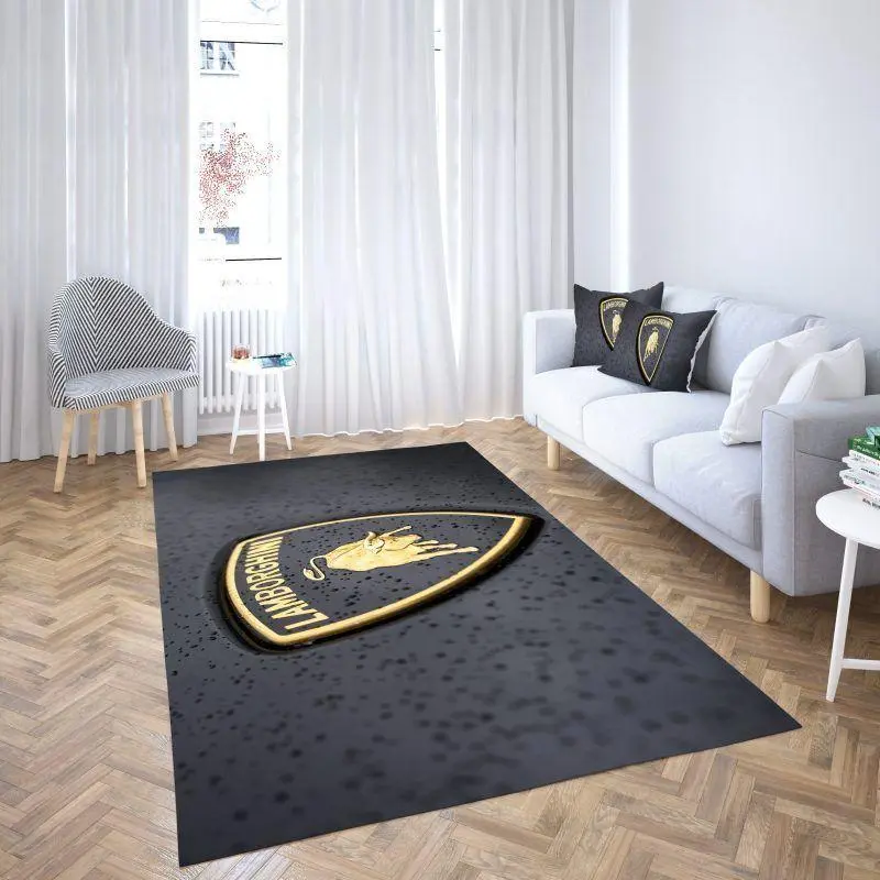 Lamborghini Logo Area Rug 3D Design Living Room Carpet Rug Regtangle Carpet Floor Decor Home Decor