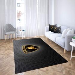 Lamborghini Logo Area Rug Grid Black Design Living Room Carpet Rug Regtangle Carpet Floor Decor Home Decor