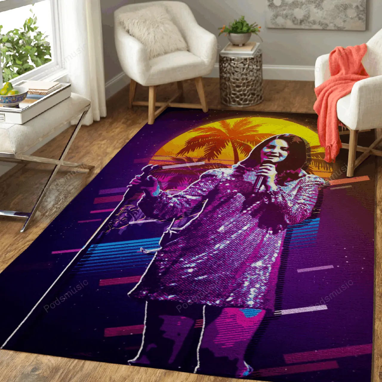 Lana Del Rey Live 80S Artwork Music Synthwave 80S Art For Fans Area Rug Living Room Carpet Rug Regtangle Carpet Floor Decor Home Decor