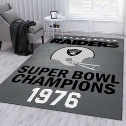 Las Vegas Raiders 1976 Nfl Living Room And Bed Room Rug Regtangle Carpet
