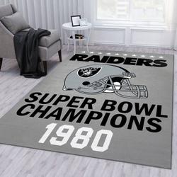 Las Vegas Raiders 1980 Nfl 1 Living Room And Bed Room Rug Regtangle Carpet