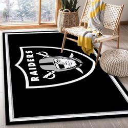 Las Vegas Raiders Nfl 18 Living Room And Bed Room Rug Regtangle Carpet