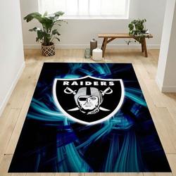 Las Vegas Raiders Nfl 19 Living Room And Bed Room Rug Regtangle Carpet