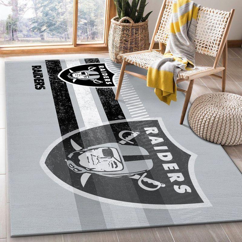 Las Vegas Raiders Nfl 30 Living Room And Bed Room Rug Rug Regtangle Carpet