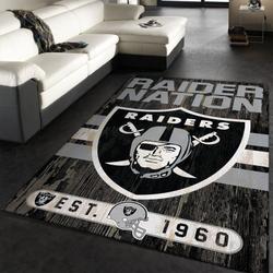 Las Vegas Raiders Nfl 33 Living Room And Bed Room Rug Rug Regtangle Carpet