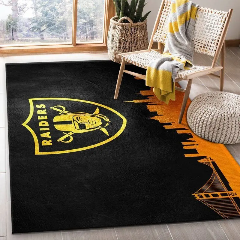Las Vegas Raiders Nfl 44 Living Room And Bed Room Rug Rug Regtangle Carpet