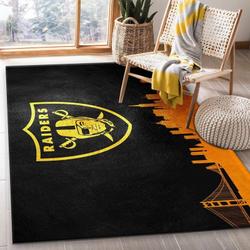 Las Vegas Raiders Nfl 44 Living Room And Bed Room Rug Rug Regtangle Carpet