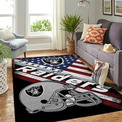 Las Vegas Raiders Nfl American Style Living Room Bed Room Rug Regtangle Carpet