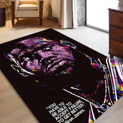 Lebron James Rug Basketball Legend Area Rug Basketball Art Sport Room Carpet Decor
