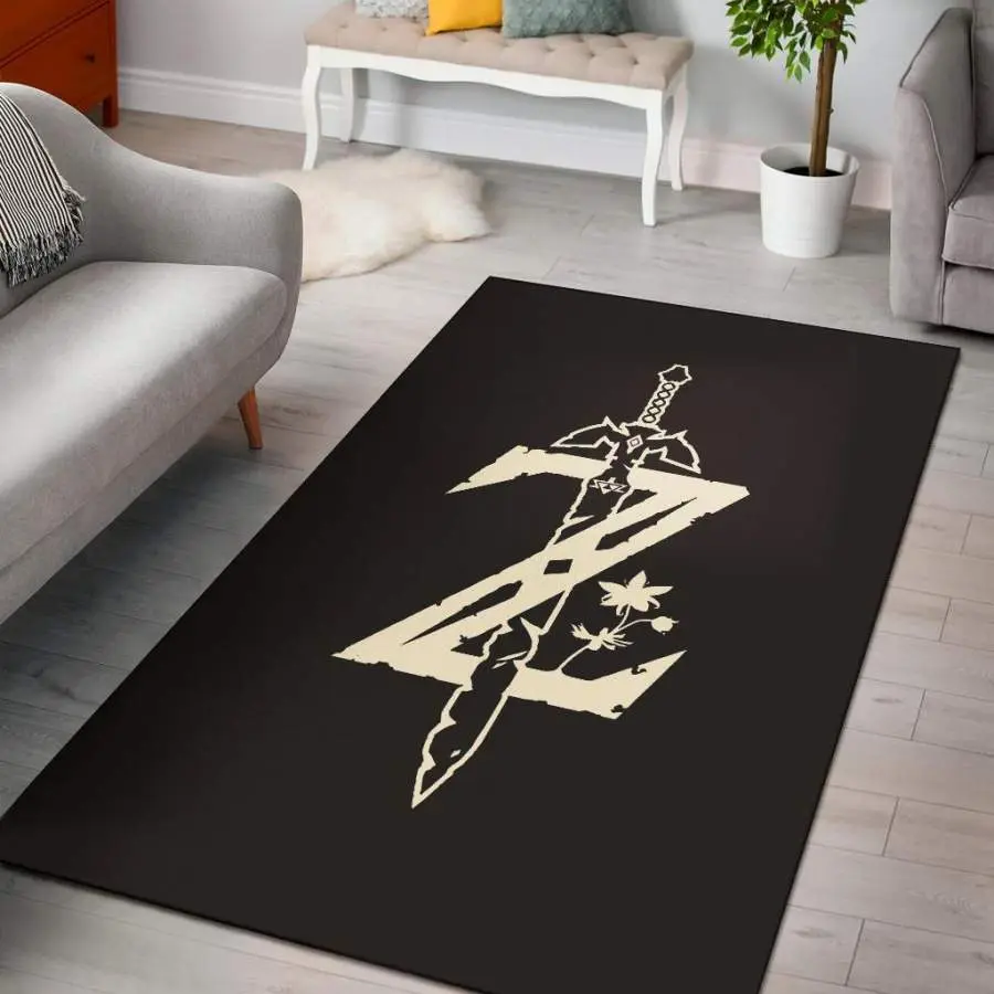 Legend Of Zelda Breath Of The Wild Logo Area Rug Living Room Rug Home Decor Carpet
