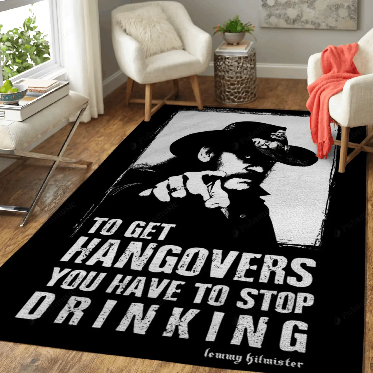 Lemmy To Get Hangovers Music Art For Fans Area Rug Living Room Carpet Rug Regtangle Carpet Floor Decor Home Decor