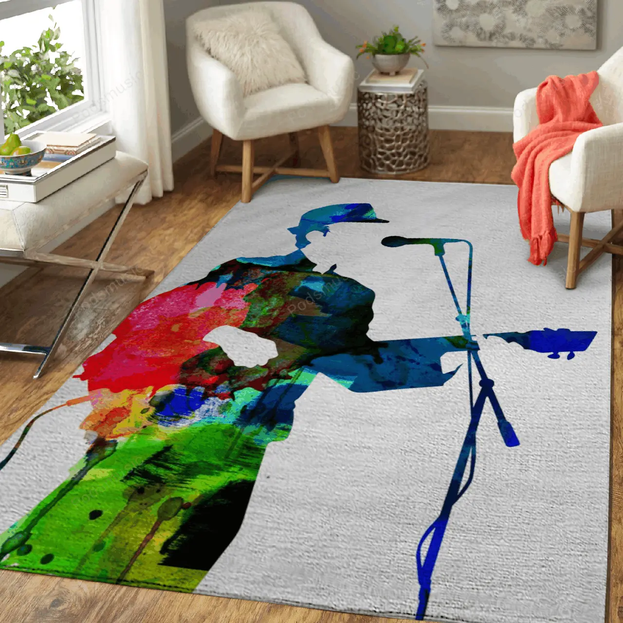 Leonard Watercolor Music Legends Art For Fans Area Rug Living Room Carpet Rug Regtangle Carpet Floor Decor Home Decor