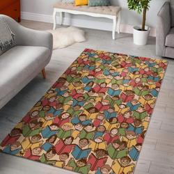 Librarian Library Book Lover Pattern Print Area Rug Living Room Rug Home Decor