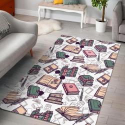 Library Librarian Book Lover Pattern Print Area Rug Living Room Rug Home Decor