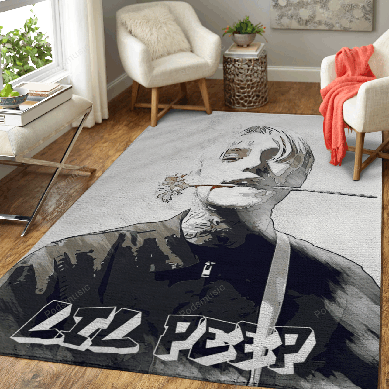 Lil Peep Music Art Rapper And Hip Hop Music Art For Fans Area Rug Living Room Carpet Rug Regtangle Carpet Floor Decor Home Decor