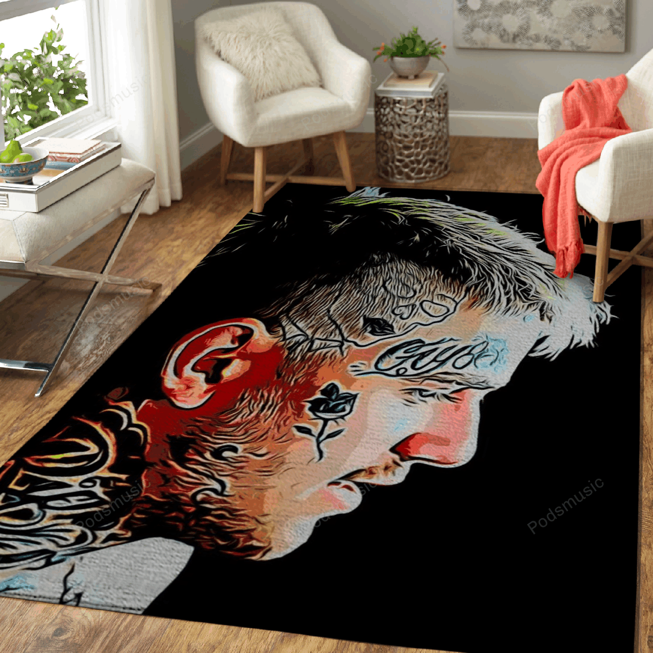 Lil Peep Music Painting Art For Fans Area Rug Living Room Carpet Rug Regtangle Carpet Floor Decor Home Decor