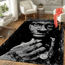 Lil Wayne Music Monochrome Art For Fans Area Rug Living Room Carpet Rug Regtangle Carpet Floor Decor Home Decor