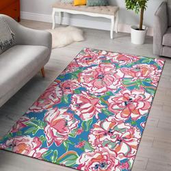 Lilly Pulitzer Flower Pink Flamingo Area Rug Living Room Rug Home Decor Carpet