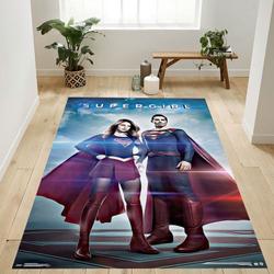 Linda Danvers Supergirl Vs Clark Joseph Kent Superman Dc Comics Tv Supergirl Cousins Area Rug Living Room And Bed Room Rug