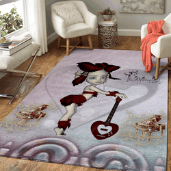 Little Girl With Guitar Music Art For Fans Area Rug Living Room Carpet Rug Regtangle Carpet Floor Decor Home Decor