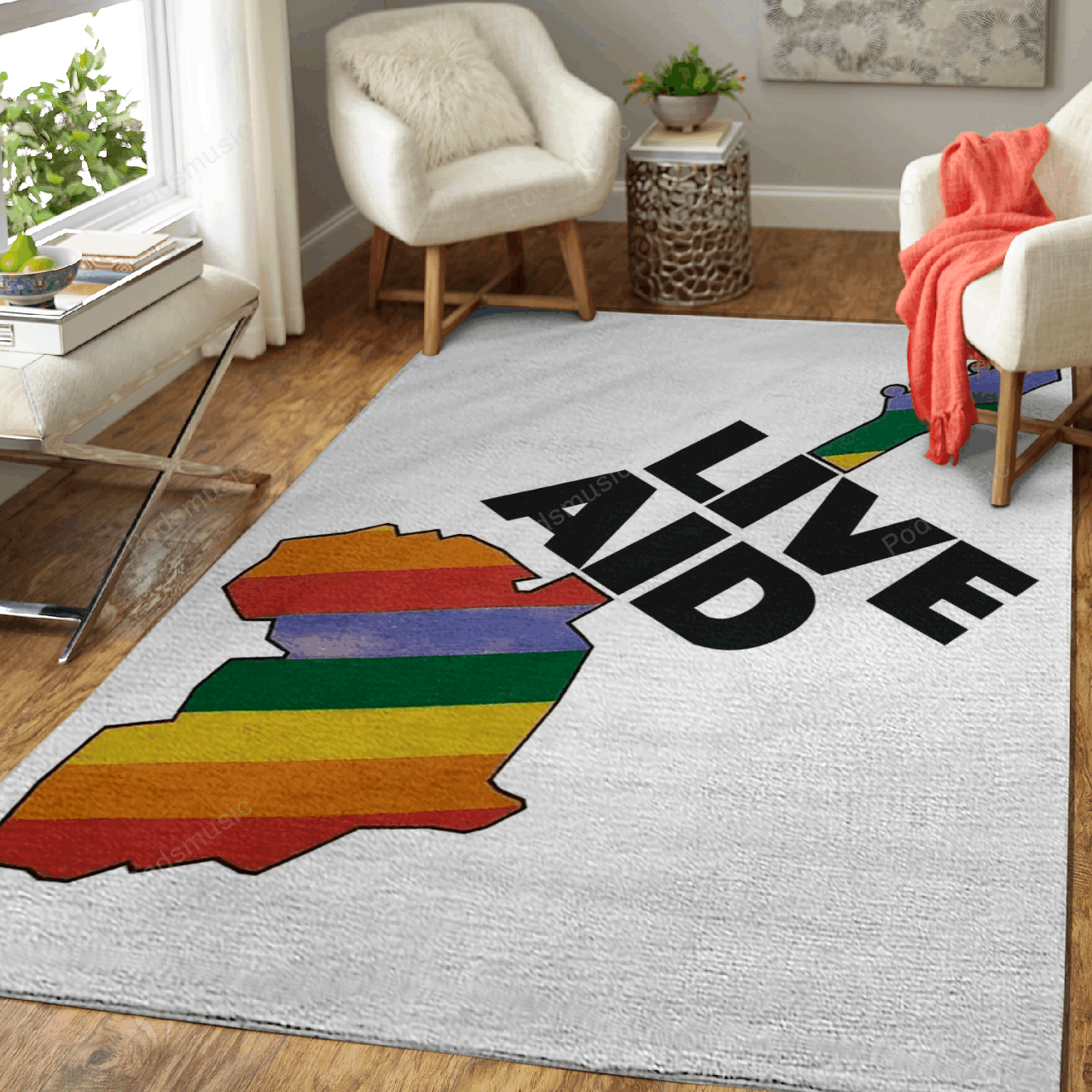 Live Aid Classic White Music Art For Fans Area Rug Living Room Carpet Rug Regtangle Carpet Floor Decor Home Decor