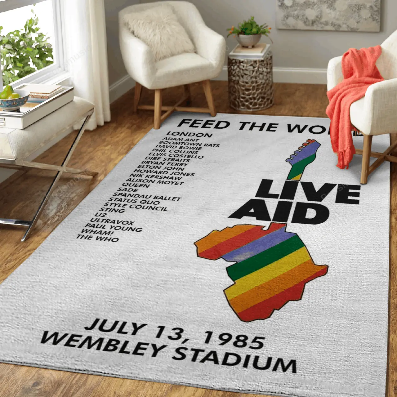 Live Aid London Wembley Music Art For Fans Area Rug Living Room Carpet Rug Regtangle Carpet Floor Decor Home Decor