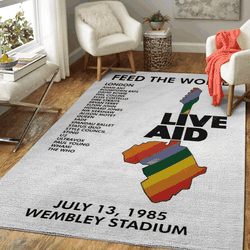 Live Aid London Wembley Music Art For Fans Area Rug Living Room Carpet Rug Regtangle Carpet Floor Decor Home Decor