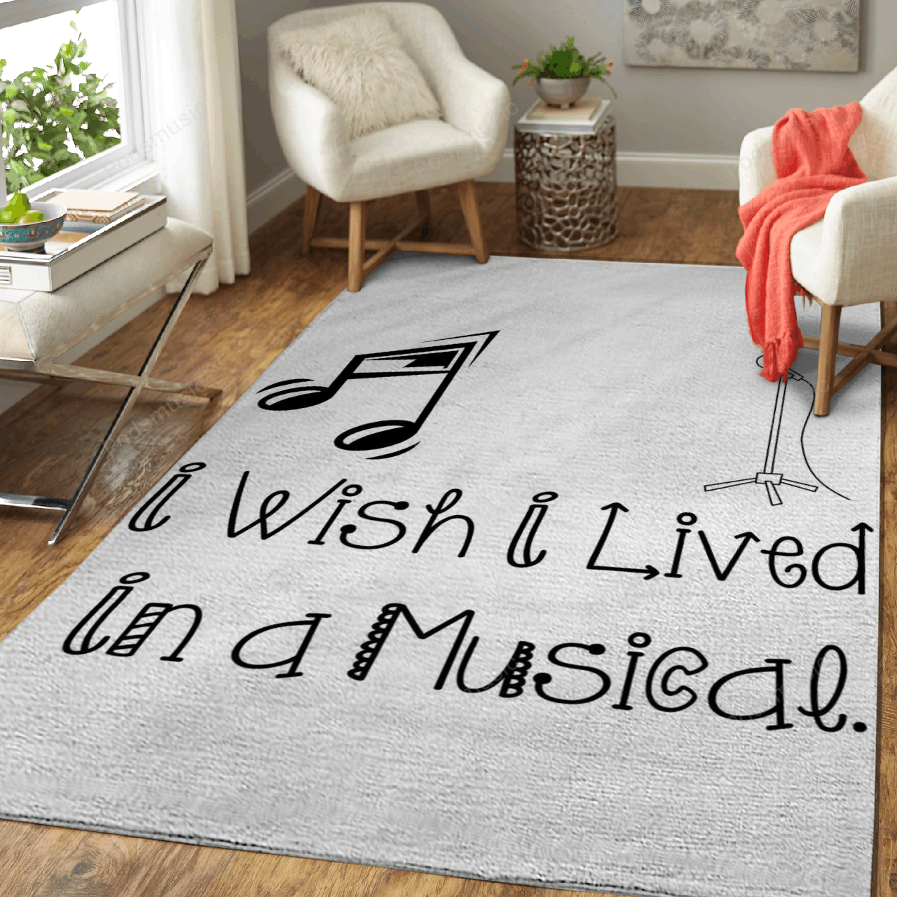 Live In Musical Funny Music Art For Fans Area Rug Living Room Carpet Rug Regtangle Carpet Floor Decor Home Decor