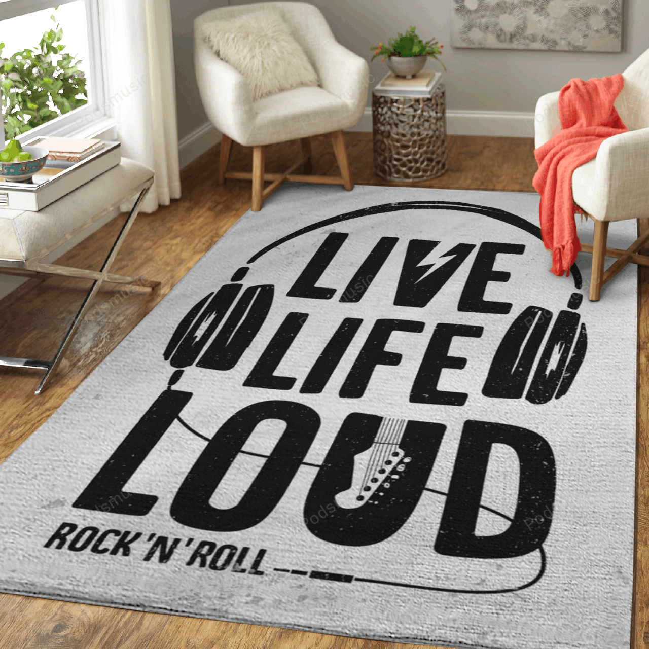 Live Life Loud Music Art For Fans Area Rug Living Room Carpet Rug Regtangle Carpet Floor Decor Home Decor