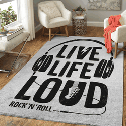 Live Life Loud Music Art For Fans Area Rug Living Room Carpet Rug Regtangle Carpet Floor Decor Home Decor