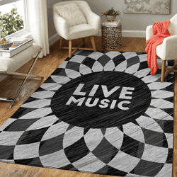 Live Music Pattern Art For Fans Area Rug Living Room Carpet Rug Regtangle Carpet Floor Decor Home Decor