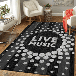 Live Music Text Pattern Art For Fans Area Rug Living Room Carpet Rug Regtangle Carpet Floor Decor Home Decor