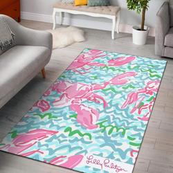 Lobstah Roll Lilly Pulitzer Area Rug Living Room Rug Home Decor Carpet