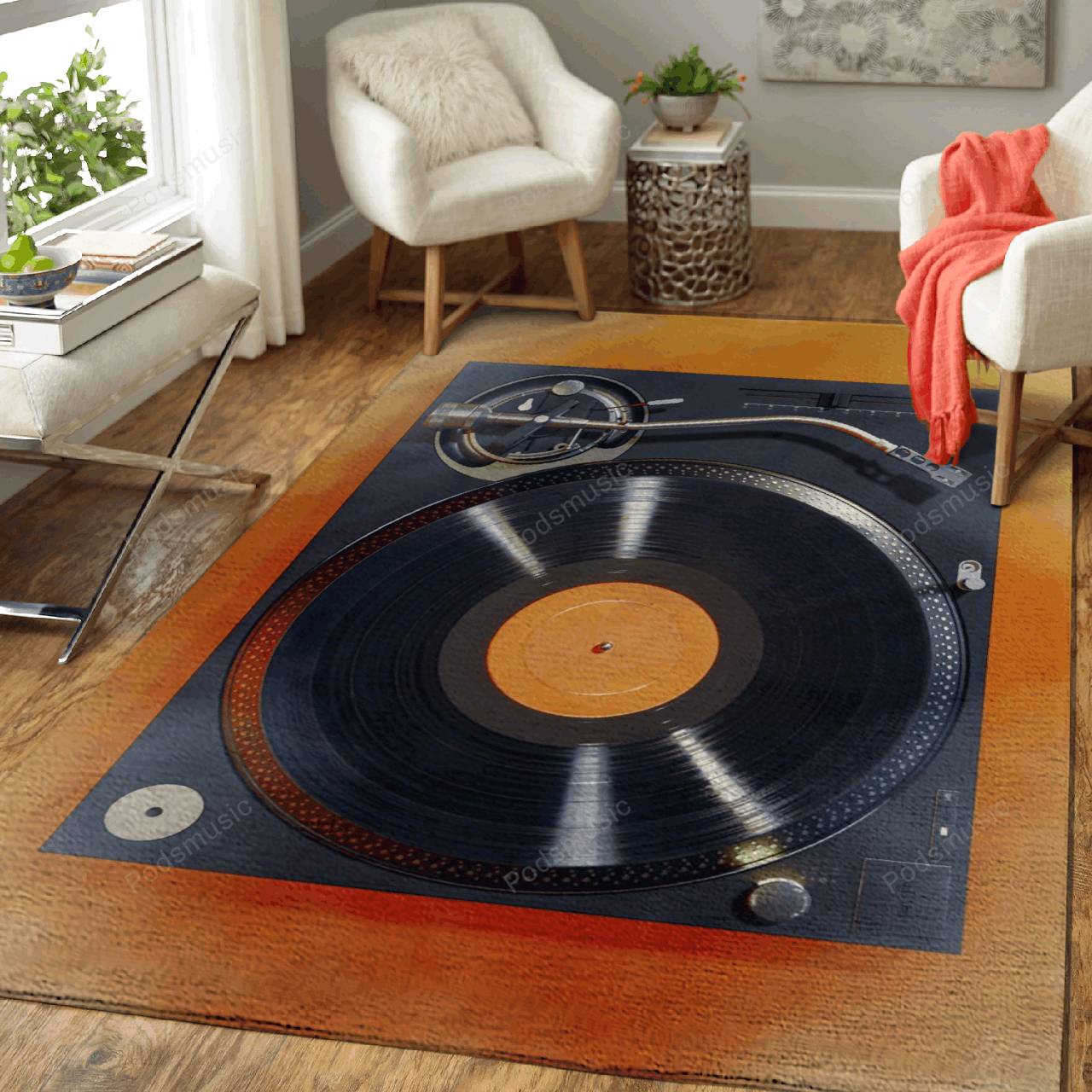 Long Play Foggy Night Music Art For Fans Area Rug Living Room Carpet Rug Regtangle Carpet Floor Decor Home Decor