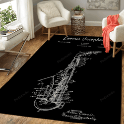 Loomis Saxophone Patent Music Area Rug Living Room Carpet Rug Regtangle Carpet Floor Decor Home Decor