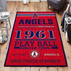 Los Angeles Angels Area Rug Mlb Baseball Team Logo Carpet Living Room Rugs V752