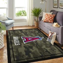 Los Angeles Angels Camo Style Area Rug Mlb Baseball Carpet Living Room Rugs