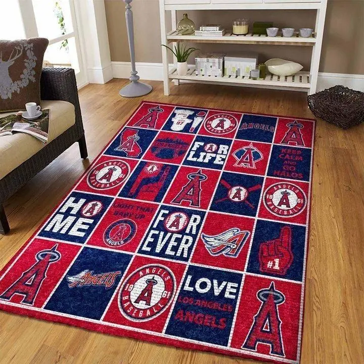 Los Angeles Angels Area Rug Mlb Baseball Team Logo Carpet Living Room Rugs V11239