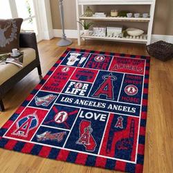 Los Angeles Angels Area Rug Mlb Baseball Team Logo Carpet Living Room Rugs V11240