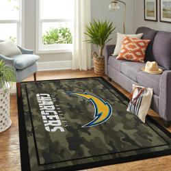 Los Angeles Chargers Nfl Camo Style Living Room Carpet Rug Regtangle Carpet