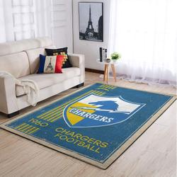 Los Angeles Chargers Nfl Retro Style Living Room Rug Regtangle Carpet