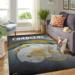 Los Angeles Chargers Nfl Team Helmet Living Room Sports Rug Regtangle Carpet