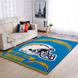 Los Angeles Chargers Nfl Helmet Rectangle Living Room Rug Regtangle Carpet