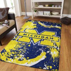 Michigan Wolverines Team Logo Rug Bedroom Rug Home Us Decor NCAA